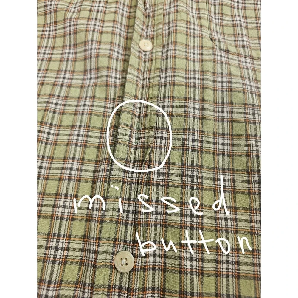 VTG Ralph Lauren Jeans Co Short Sleeve Button Up Shirt Cotton Plaid Men L